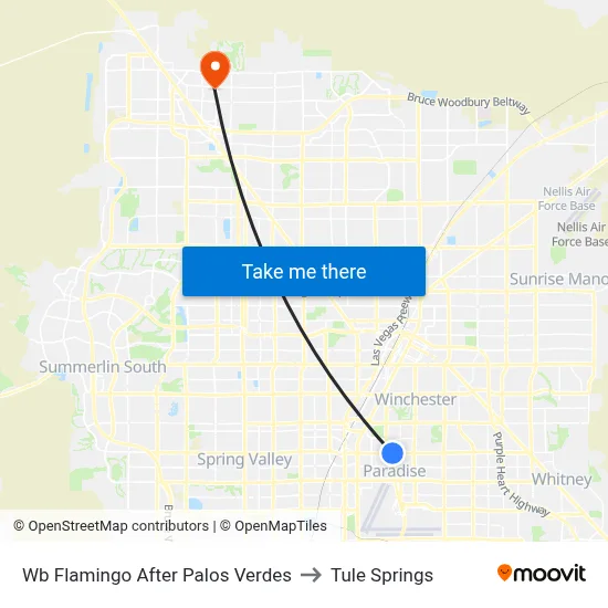 Wb Flamingo After Palos Verdes to Tule Springs map