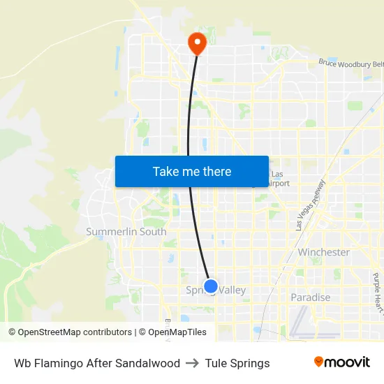 Wb Flamingo After Sandalwood to Tule Springs map