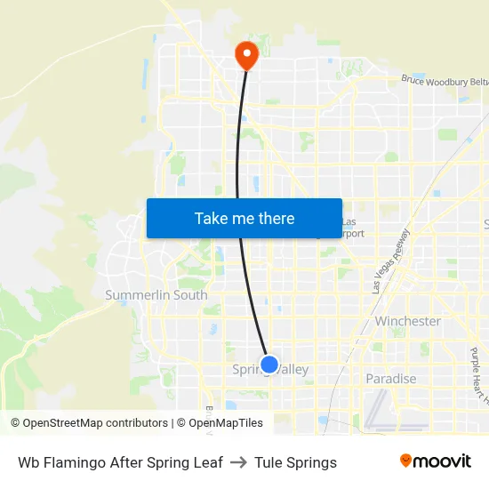 Wb Flamingo After Spring Leaf to Tule Springs map