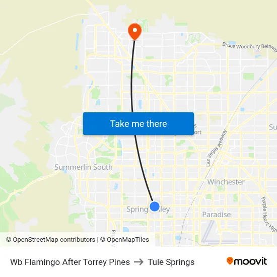Wb Flamingo After Torrey Pines to Tule Springs map