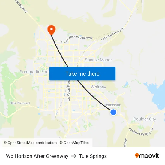 Wb Horizon After Greenway to Tule Springs map