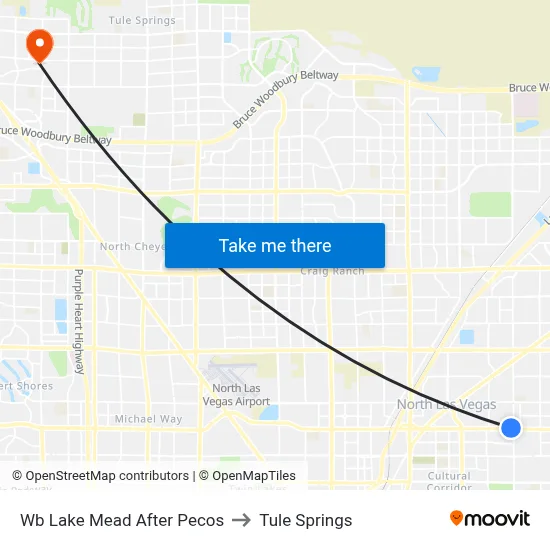 Wb Lake Mead After Pecos to Tule Springs map