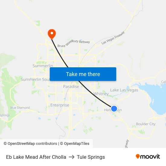 Eb Lake Mead After Cholla to Tule Springs map