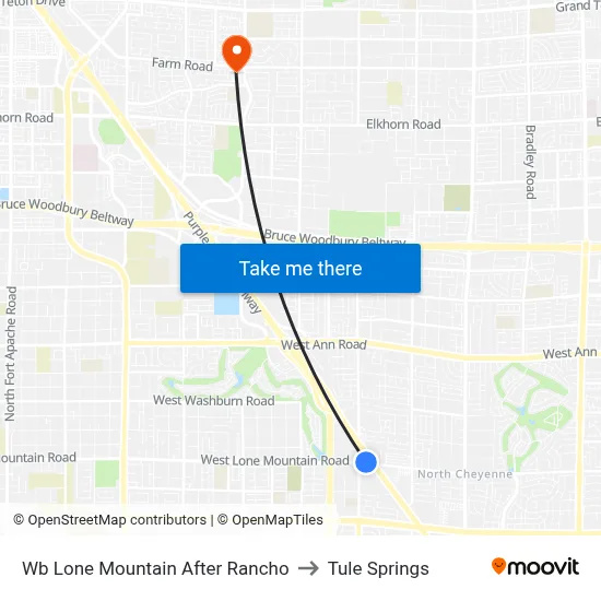 Wb Lone Mountain After Rancho to Tule Springs map