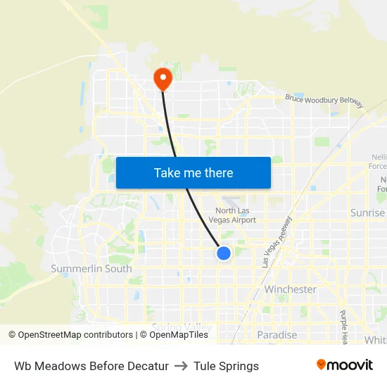 Wb Meadows Before Decatur to Tule Springs map