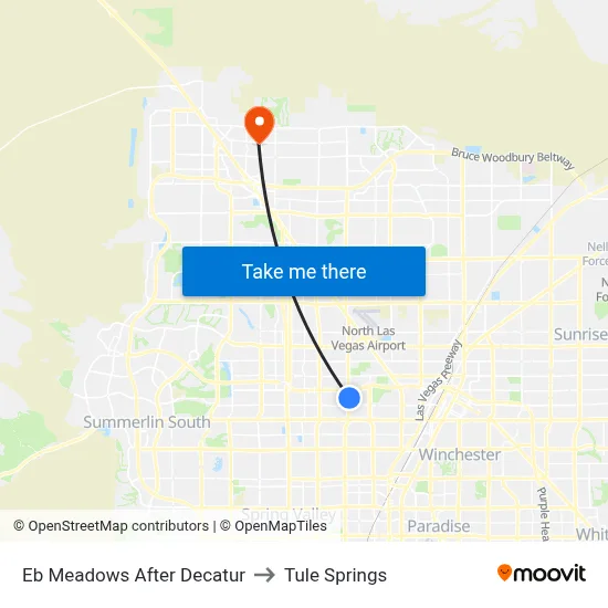 Eb Meadows After Decatur to Tule Springs map