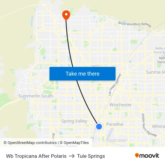 Wb Tropicana After Polaris to Tule Springs map
