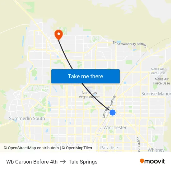 Wb Carson Before 4th to Tule Springs map