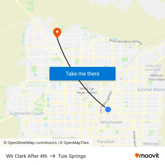 Wb Clark After 4th to Tule Springs map