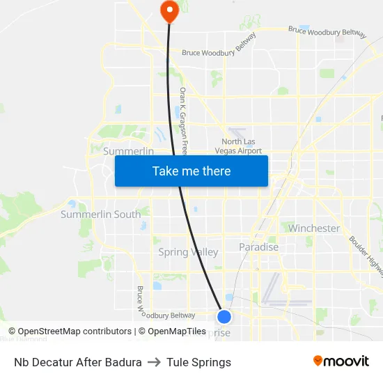 Nb Decatur After Badura to Tule Springs map