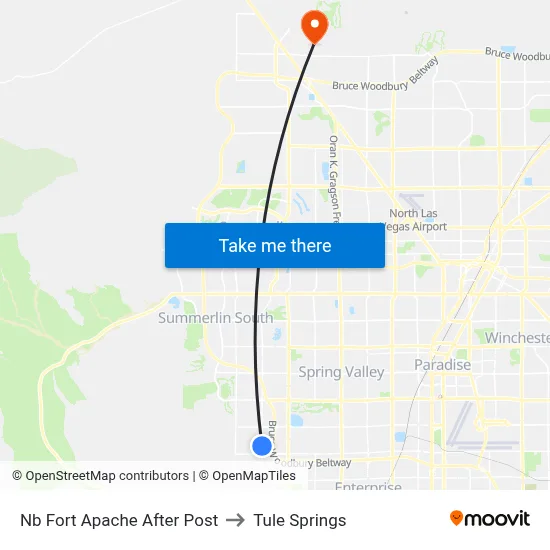 Nb Fort Apache After Post to Tule Springs map