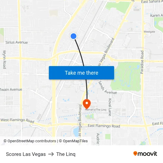 Scores Las Vegas to The Linq map