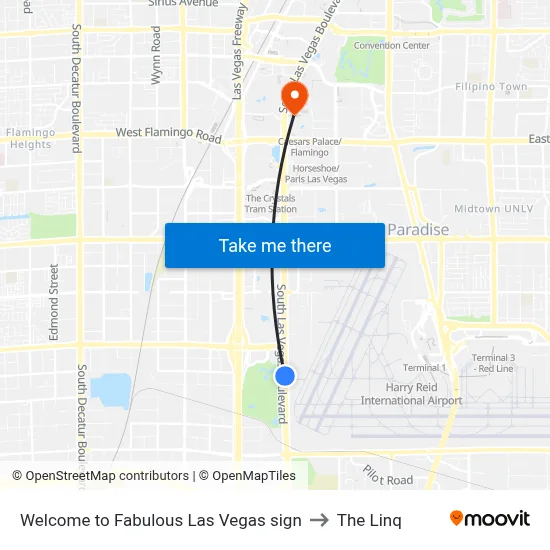 Welcome to Fabulous Las Vegas sign to The Linq map