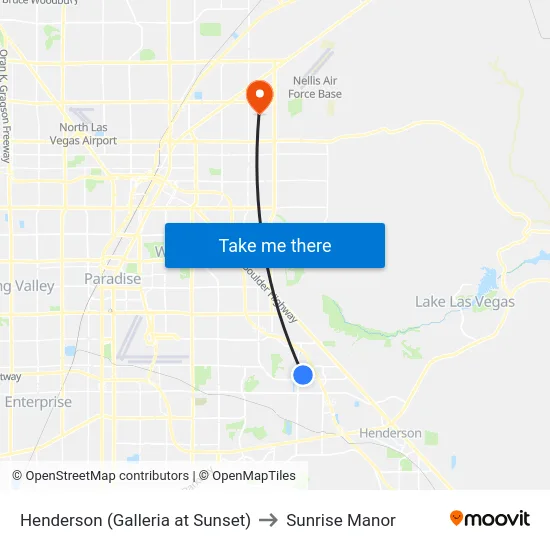 Henderson (Galleria at Sunset) to Sunrise Manor map