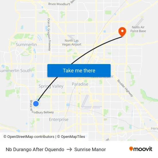 Nb Durango After Oquendo to Sunrise Manor map