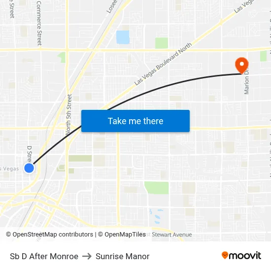 Sb D After Monroe to Sunrise Manor map