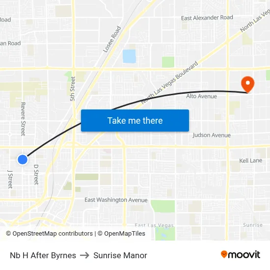Nb H After Byrnes to Sunrise Manor map