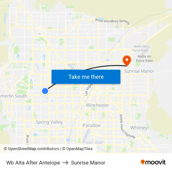 Wb Alta After Antelope to Sunrise Manor map