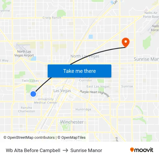 Wb Alta Before Campbell to Sunrise Manor map