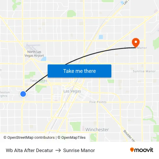 Wb Alta After Decatur to Sunrise Manor map