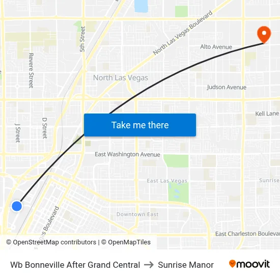 Wb Bonneville After Grand Central to Sunrise Manor map