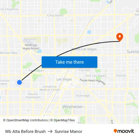 Wb Alta Before Brush to Sunrise Manor map