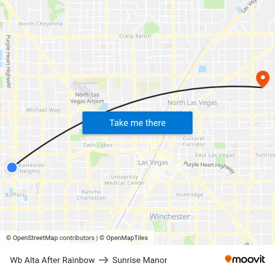 Wb Alta After Rainbow to Sunrise Manor map