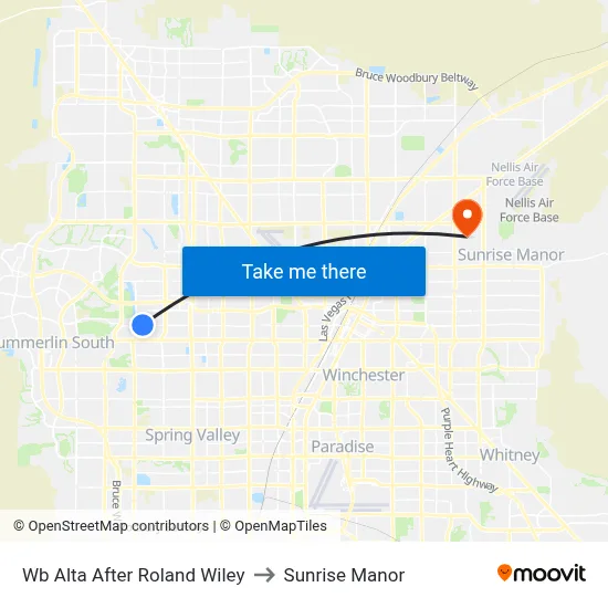 Wb Alta After Roland Wiley to Sunrise Manor map