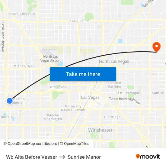 Wb Alta Before Vassar to Sunrise Manor map
