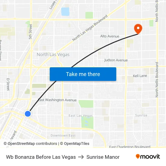 Wb Bonanza Before Las Vegas to Sunrise Manor map