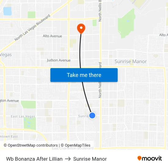 Wb Bonanza After Lillian to Sunrise Manor map
