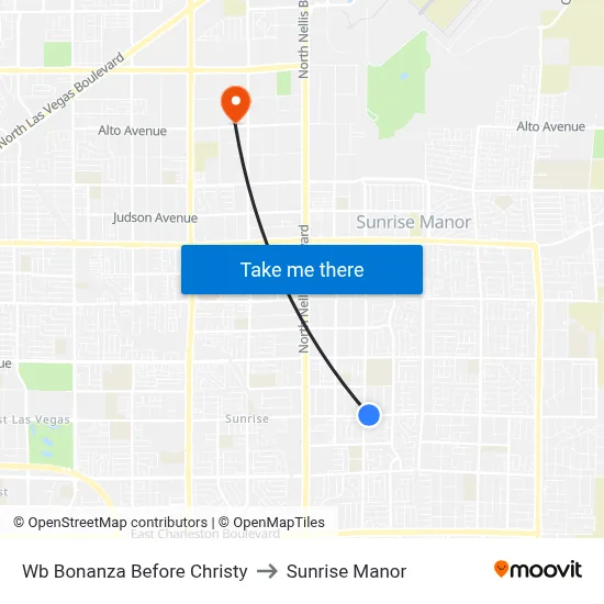 Wb Bonanza Before Christy to Sunrise Manor map