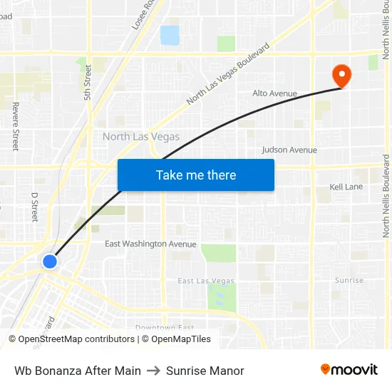Wb Bonanza After Main to Sunrise Manor map