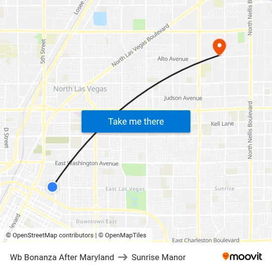 Wb Bonanza After Maryland to Sunrise Manor map