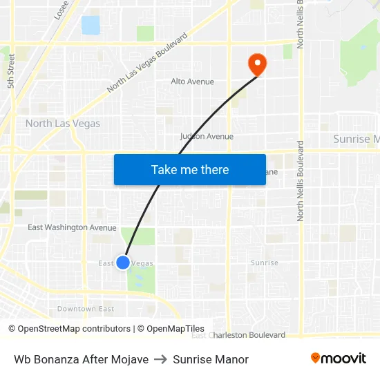 Wb Bonanza After Mojave to Sunrise Manor map