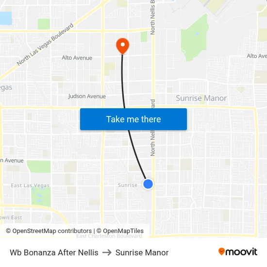 Wb Bonanza After Nellis to Sunrise Manor map