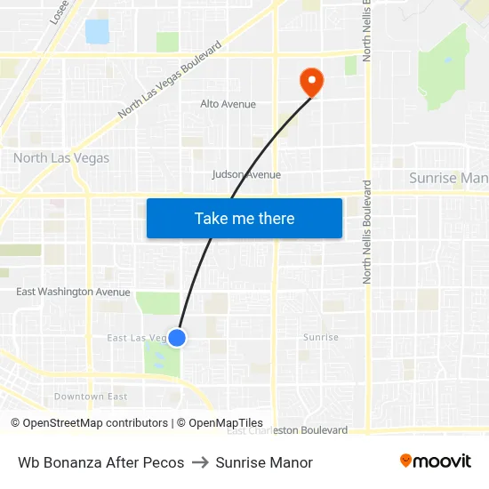 Wb Bonanza After Pecos to Sunrise Manor map