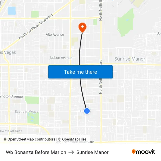 Wb Bonanza Before Marion to Sunrise Manor map
