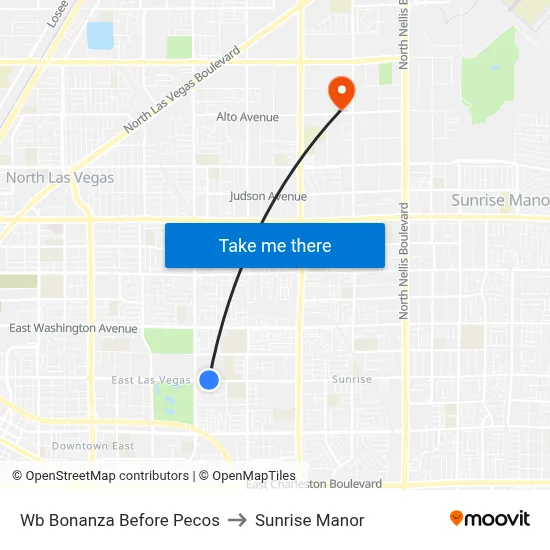 Wb Bonanza Before Pecos to Sunrise Manor map