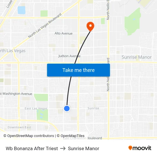 Wb Bonanza After Triest to Sunrise Manor map