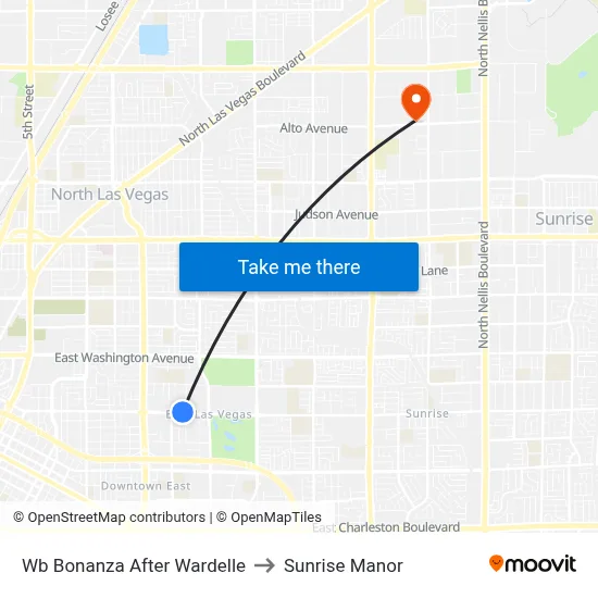 Wb Bonanza After Wardelle to Sunrise Manor map