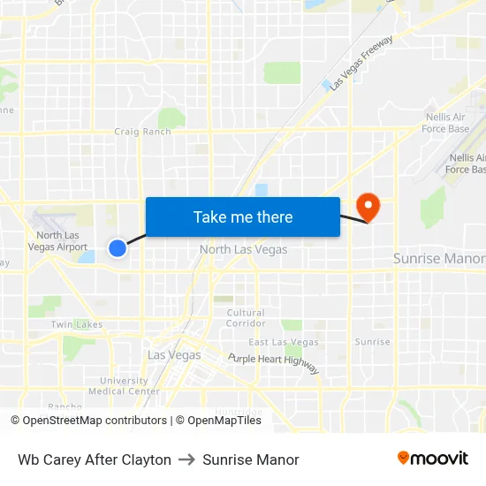 Wb Carey After Clayton to Sunrise Manor map