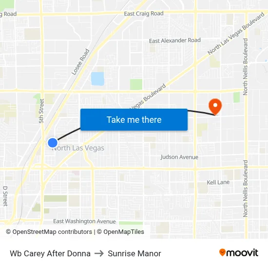 Wb Carey After Donna to Sunrise Manor map