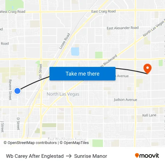 Wb Carey After Englestad to Sunrise Manor map