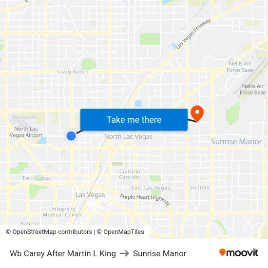 Wb Carey After Martin L King to Sunrise Manor map