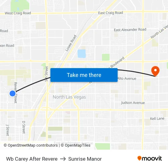 Wb Carey After Revere to Sunrise Manor map