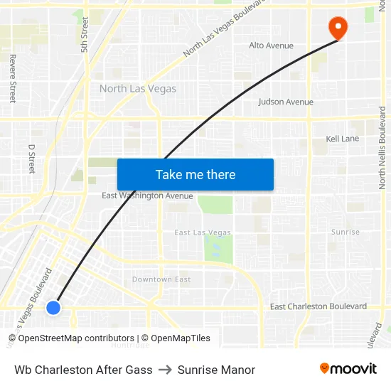 Wb Charleston After Gass to Sunrise Manor map