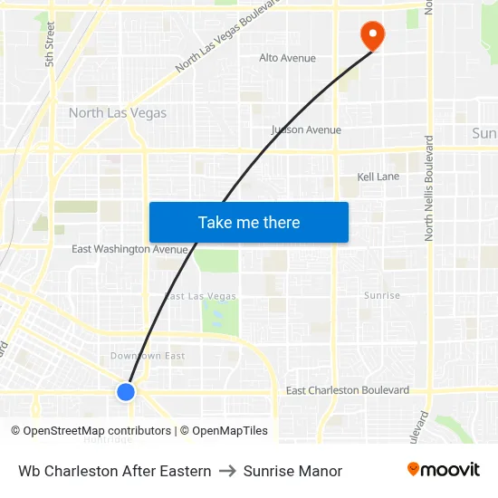Wb Charleston After Eastern to Sunrise Manor map