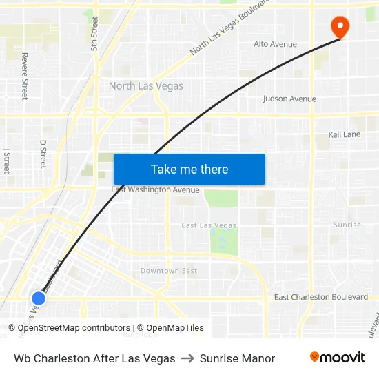 Wb Charleston After Las Vegas to Sunrise Manor map