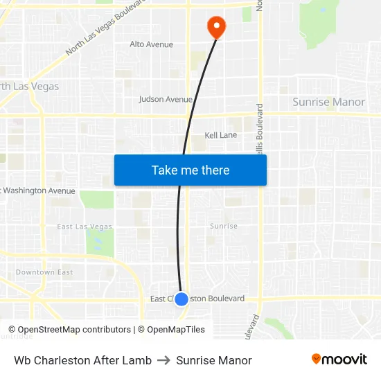 Wb Charleston After Lamb to Sunrise Manor map